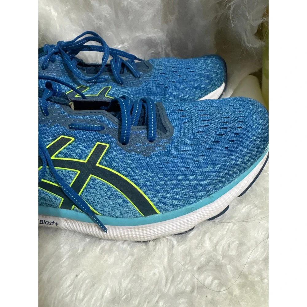 Asics Gel-Nimbus 11.5 Mens Running Shoes Blue Lime Green‎ FF Blast+ Sneakers